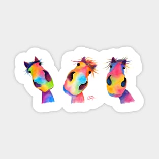 HoRSe PRiNT ' THe HaPPY HoRSeS' EQueSTRiaN GiFTS Sticker